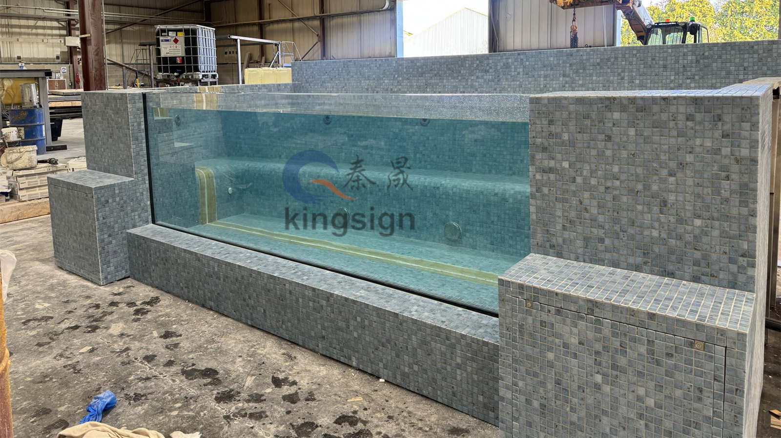 Painel de bloco acrílico Kingsign para janela de piscina