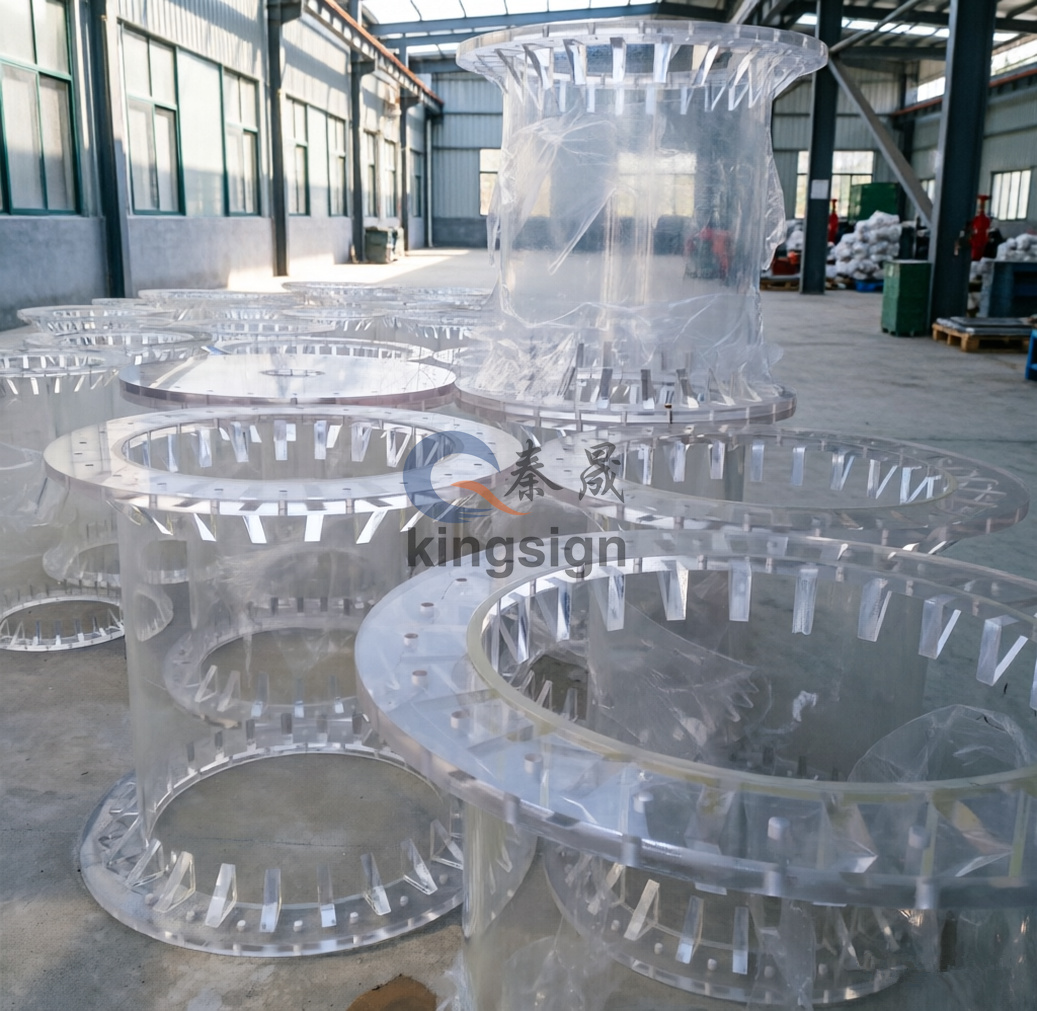 Tubos de flange de acrílico transparente personalizados Kingsign